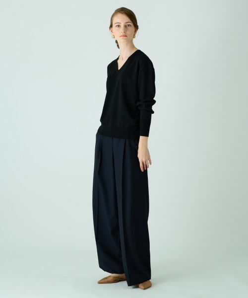 Leilian PLUS HOUSE / レリアンプラスハウス ニット・セーター | ハイゲージ長袖ニットプルオーバー【BOURGE】 | 詳細1