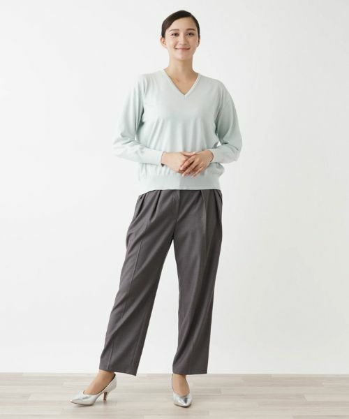 Leilian PLUS HOUSE / レリアンプラスハウス ニット・セーター | ハイゲージ長袖ニットプルオーバー【BOURGE】 | 詳細3