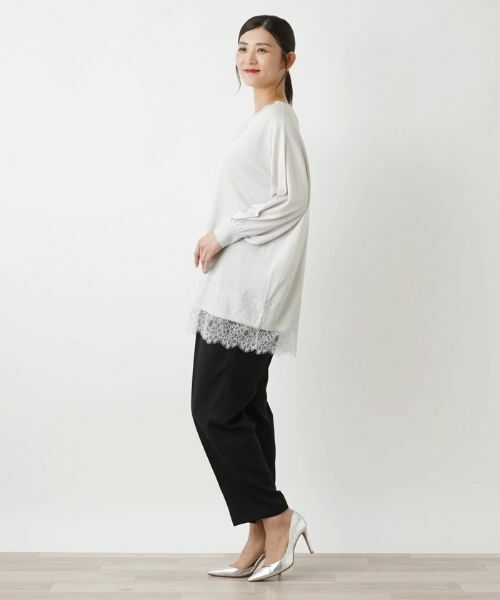 Leilian PLUS HOUSE / レリアンプラスハウス ニット・セーター | チュニック丈ニットプルオーバー【Leilian WHITE LABEL】【BOURGE】 | 詳細2