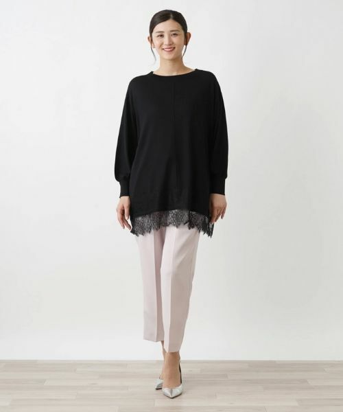 Leilian PLUS HOUSE / レリアンプラスハウス ニット・セーター | チュニック丈ニットプルオーバー【Leilian WHITE LABEL】【BOURGE】 | 詳細4