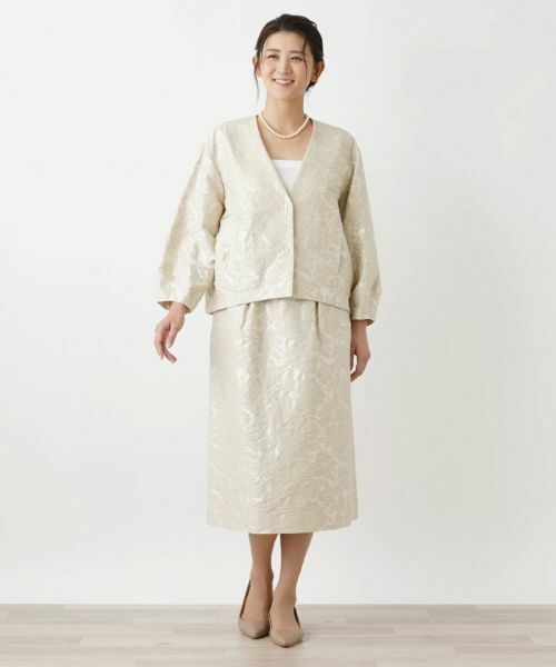 Leilian PLUS HOUSE / レリアンプラスハウス テーラードジャケット | フラワーレースノーカラージャケット | 詳細1