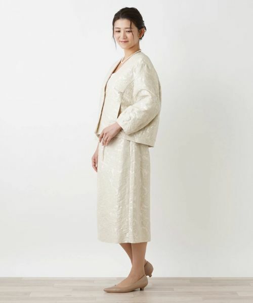 Leilian PLUS HOUSE / レリアンプラスハウス テーラードジャケット | フラワーレースノーカラージャケット | 詳細2