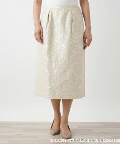 Leilian PLUS HOUSE / レリアンプラスハウス ミニ・ひざ丈スカート | フラワーレースタイトスカート