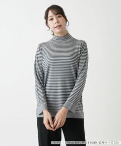 Leilian PLUS HOUSE / レリアンプラスハウス ニット・セーター | ボーダー柄カットソー