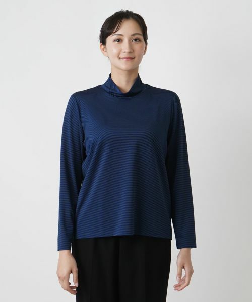 Leilian PLUS HOUSE / レリアンプラスハウス カットソー | ナローボーダーハイネックカットソー | 詳細13