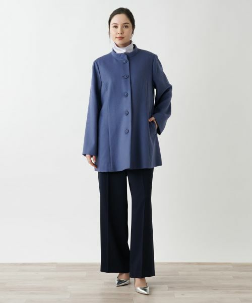 Leilian PLUS HOUSE / レリアンプラスハウス その他アウター | カシミヤスタンドカラーコート【深喜毛織 】 | 詳細1