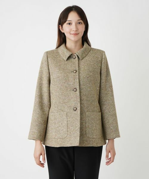 Leilian PLUS HOUSE / レリアンプラスハウス テーラードジャケット | ミックスツイードステンカラージャケット【Leilian WHITE LABEL】 | 詳細4
