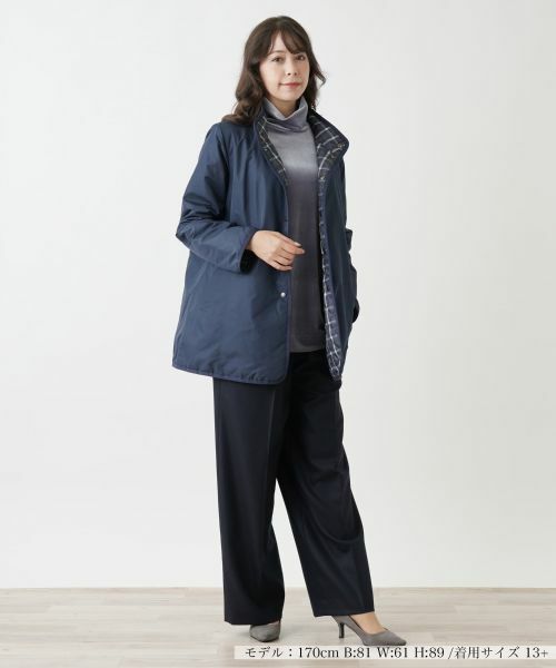 Leilian PLUS HOUSE / レリアンプラスハウス テーラードジャケット | スタンドカラーハーフコート【Leilian WHITE LABEL】 | 詳細1