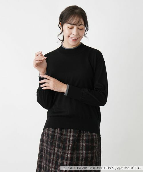 Leilian PLUS HOUSE / レリアンプラスハウス ニット・セーター | ハイゲージニット(ブラック)