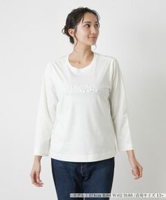 Leilian PLUS HOUSE / レリアンプラスハウス カットソー | フラワーロゴカットソー