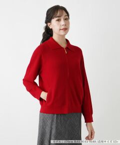 Leilian PLUS HOUSE / レリアンプラスハウス カーディガン・ボレロ | 【店舗人気】ニットジップブルゾン