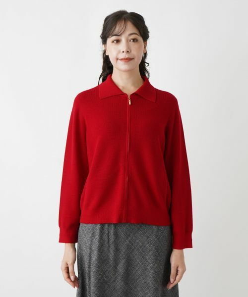 Leilian PLUS HOUSE / レリアンプラスハウス カーディガン・ボレロ | 【店舗人気】ニットジップブルゾン | 詳細8