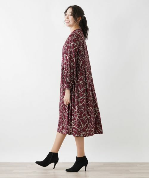 Leilian PLUS HOUSE / レリアンプラスハウス ドレス | アンティーク調プリントワンピース | 詳細2