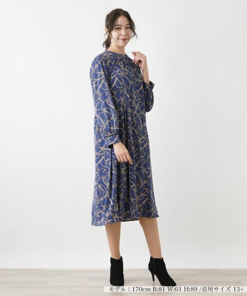 Leilian PLUS HOUSE / レリアンプラスハウス ドレス | アンティーク調プリントワンピース | 詳細5