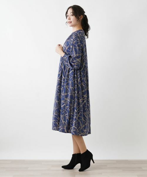 Leilian PLUS HOUSE / レリアンプラスハウス ドレス | アンティーク調プリントワンピース | 詳細6