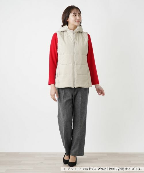 Leilian PLUS HOUSE / レリアンプラスハウス テーラードジャケット | 中わたフーディベスト【Leilian WHITE LABEL】 | 詳細4