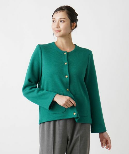 ★美品★ Leilian レリアン 日本製 ウールジャケット ターコイズブルー ☆美品☆ Leilian レリアン 日本製 ウールジャケット ターコイズ