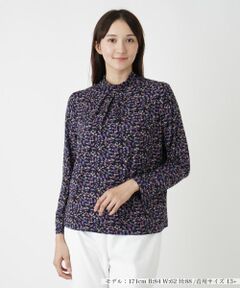 Leilian PLUS HOUSE / レリアンプラスハウス カットソー | ペイズリー柄ハイネックカットソー