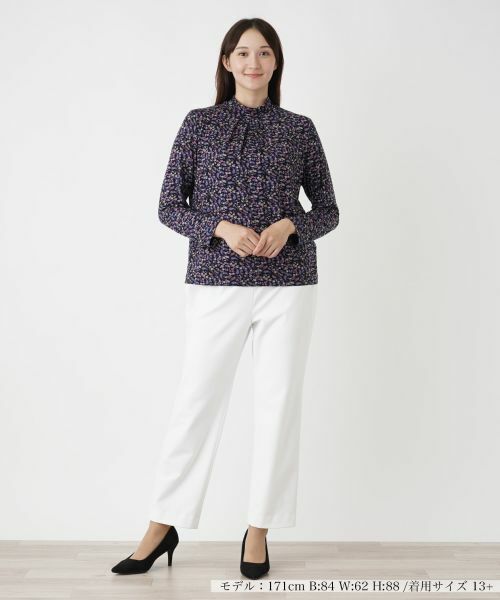 Leilian PLUS HOUSE / レリアンプラスハウス カットソー | ペイズリー柄ハイネックカットソー | 詳細1