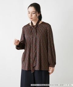 Leilian PLUS HOUSE / レリアンプラスハウス カットソー | チェーン柄プルオーバーカットソー