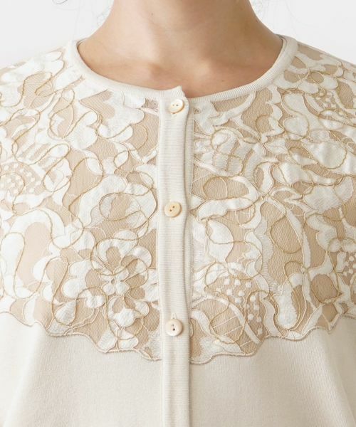 Leilian PLUS HOUSE / レリアンプラスハウス カーディガン・ボレロ | ボタニカルレースカーディガン | 詳細7