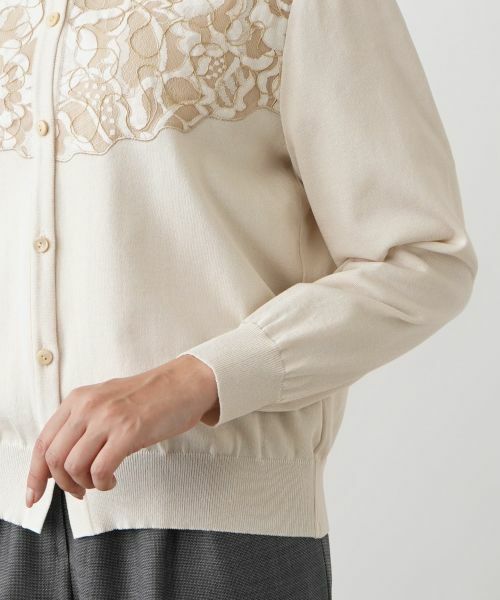 Leilian PLUS HOUSE / レリアンプラスハウス カーディガン・ボレロ | ボタニカルレースカーディガン | 詳細9