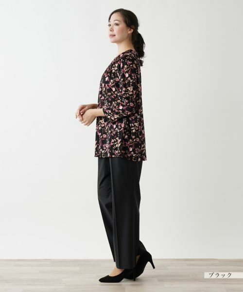 Leilian PLUS HOUSE / レリアンプラスハウス カットソー | ボタニカル柄チュニック丈カットソー【プラス企画】 | 詳細2