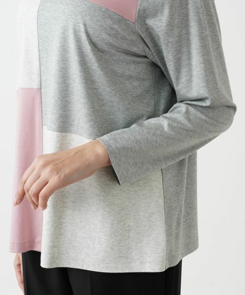 Leilian PLUS HOUSE / レリアンプラスハウス カットソー | マルチブロックカットソー【プラス企画】 | 詳細12