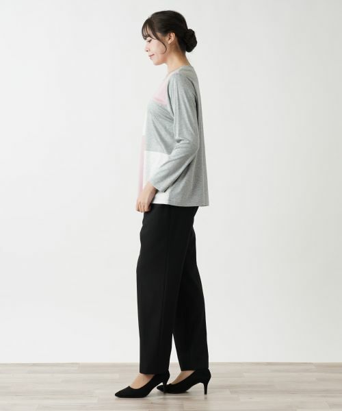 Leilian PLUS HOUSE / レリアンプラスハウス カットソー | マルチブロックカットソー【プラス企画】 | 詳細5