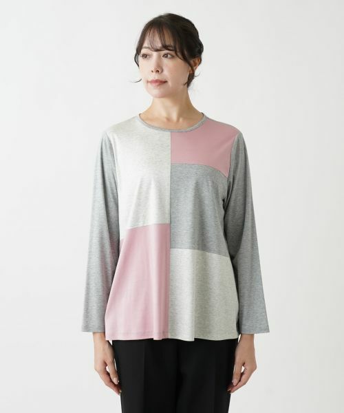 Leilian PLUS HOUSE / レリアンプラスハウス カットソー | マルチブロックカットソー【プラス企画】 | 詳細7