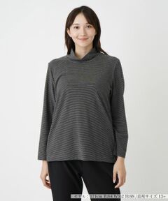 Leilian PLUS HOUSE / レリアンプラスハウス カットソー | 【店舗人気】ハイネックボーダーカットソー【プラス企画】