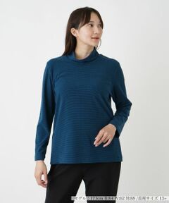 Leilian PLUS HOUSE / レリアンプラスハウス カットソー | 【店舗人気】ハイネックボーダーカットソー【プラス企画】