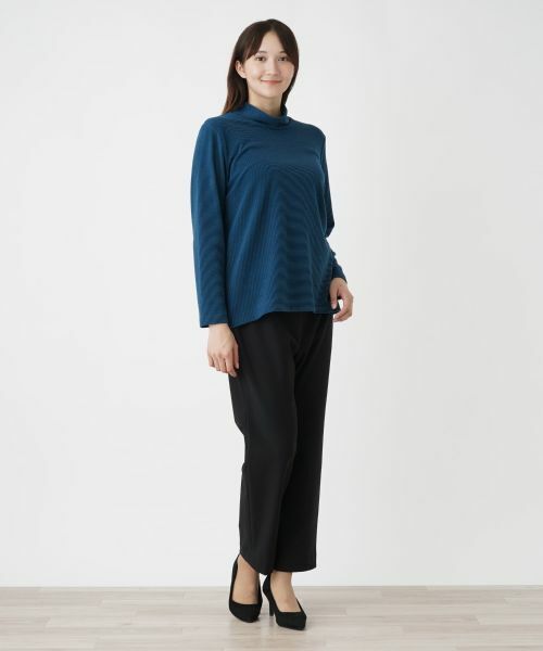 Leilian PLUS HOUSE / レリアンプラスハウス カットソー | 【店舗人気】ハイネックボーダーカットソー【プラス企画】 | 詳細1