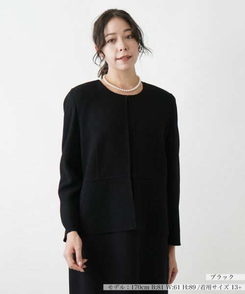 Leilian PLUS HOUSE/レリアンプラスハウス ジャケット ブラック 13+ Leilian PLUS HOUSE/レリアンプラスハウス ジャケット ブラック 13+
