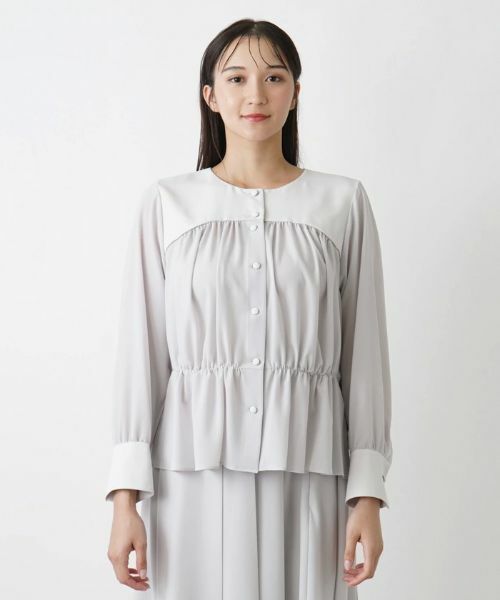 Leilian PLUS HOUSE / レリアンプラスハウス シャツ・ブラウス | ノーカラーブラウス【BOURGE】 | 詳細7