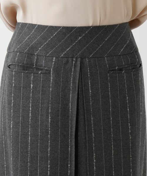 Leilian PLUS HOUSE / レリアンプラスハウス ミニ・ひざ丈スカート | ピンストライプAラインスカート | 詳細7