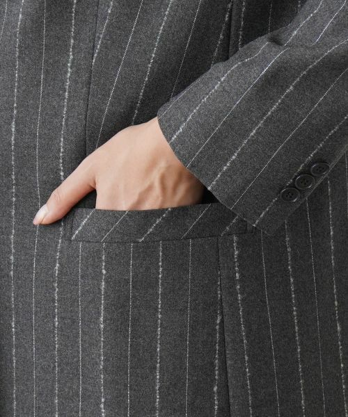 Leilian PLUS HOUSE / レリアンプラスハウス テーラードジャケット | ピンストライプノーカラージャケット | 詳細10