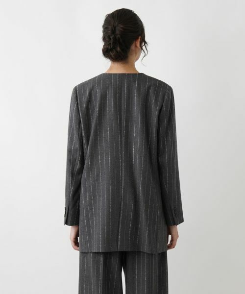 Leilian PLUS HOUSE / レリアンプラスハウス テーラードジャケット | ピンストライプノーカラージャケット | 詳細6
