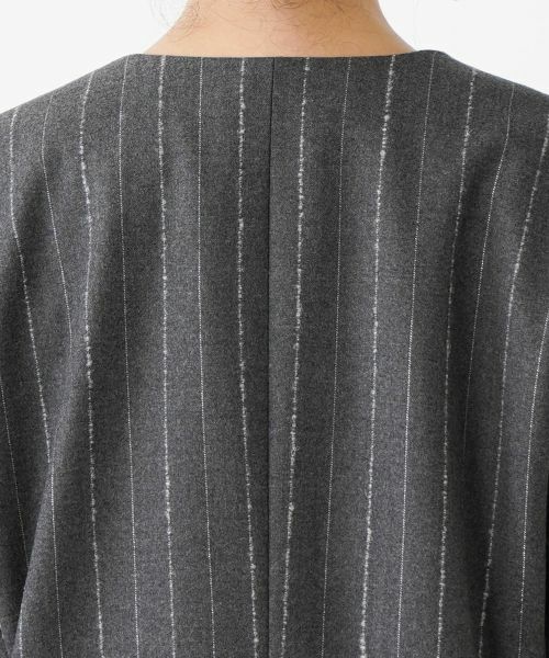 Leilian PLUS HOUSE / レリアンプラスハウス テーラードジャケット | ピンストライプノーカラージャケット | 詳細8
