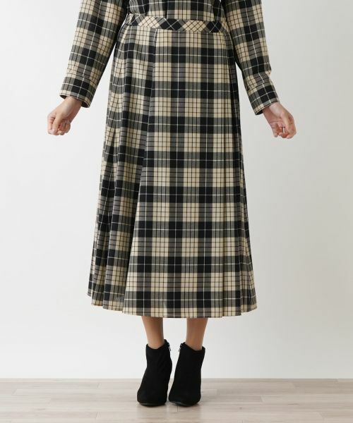 Leilian PLUS HOUSE / レリアンプラスハウス ミニ・ひざ丈スカート | タータンチェックフレアスカート | 詳細10