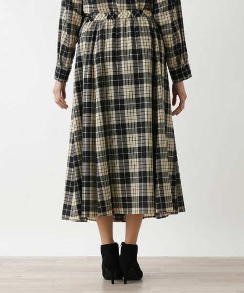 Leilian PLUS HOUSE / レリアンプラスハウス ミニ・ひざ丈スカート | タータンチェックフレアスカート | 詳細12