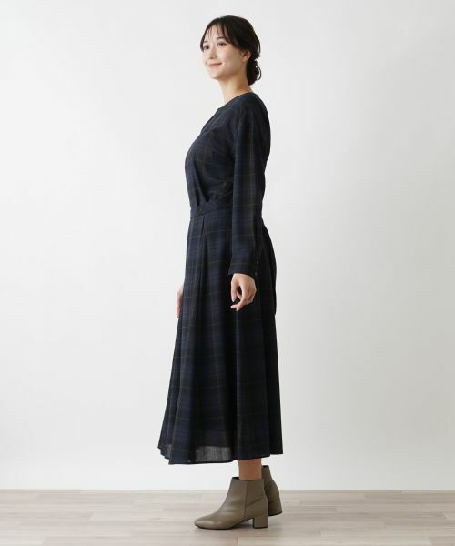 Leilian PLUS HOUSE / レリアンプラスハウス ミニ・ひざ丈スカート | タータンチェックフレアスカート | 詳細2