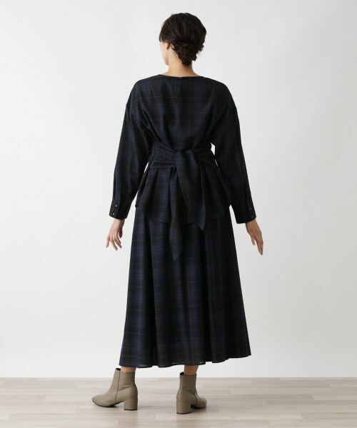 Leilian PLUS HOUSE / レリアンプラスハウス ミニ・ひざ丈スカート | タータンチェックフレアスカート | 詳細5