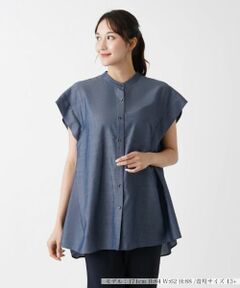 Leilian PLUS HOUSE / レリアンプラスハウス シャツ・ブラウス | バンドカラーブラウス【プラス企画】