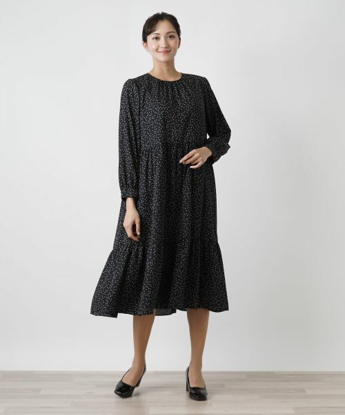 Leilian PLUS HOUSE / レリアンプラスハウス ドレス | ティアード切り替えワンピース【プラス企画】 | 詳細1