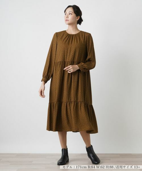 Leilian PLUS HOUSE / レリアンプラスハウス ドレス | ティアード切り替えワンピース【プラス企画】 | 詳細4