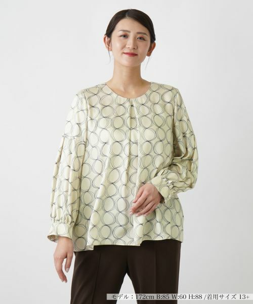 Leilian PLUS HOUSE/レリアンプラスハウス ブラウス【ROCHAS Premiere】 ベージュ 13+