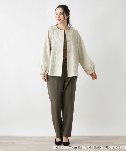 Leilian PLUS HOUSE / レリアンプラスハウス テーラードジャケット | コクーンシルエットジャケット | 詳細1