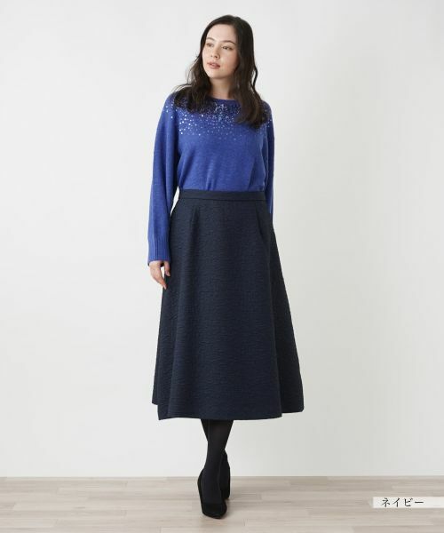 Leilian PLUS HOUSE / レリアンプラスハウス ミニ・ひざ丈スカート | ミモレ丈フレアスカート【プラス企画】 | 詳細1