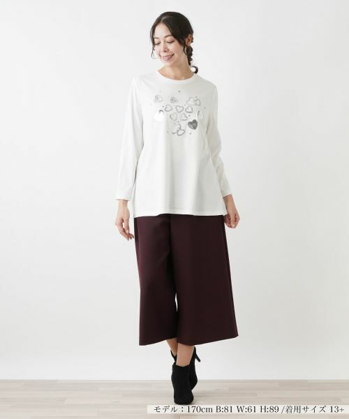 Leilian PLUS HOUSE / レリアンプラスハウス カットソー | フロントモチーフカットソー【プラス企画】 | 詳細1